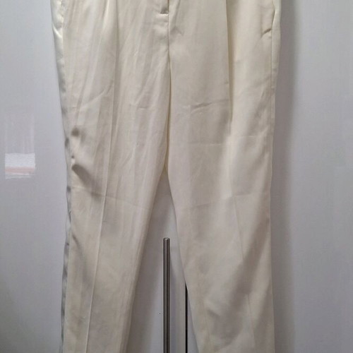 H&M pants white cream new with satin stripe