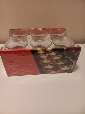 Set of 12 glass tealight holders new for festive table
