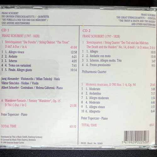 Franz Schubert 2 CDs used, classical music