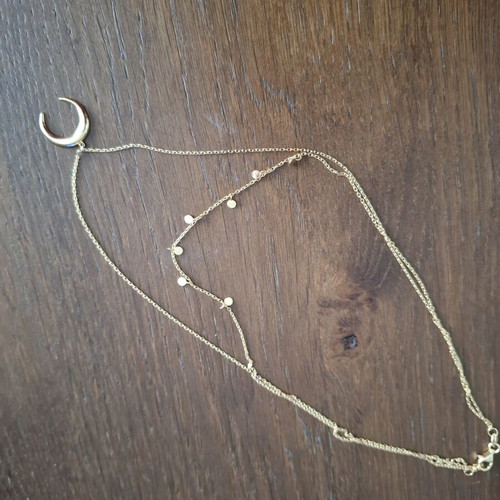 Silver 925 double necklace gold plated like new, gold color