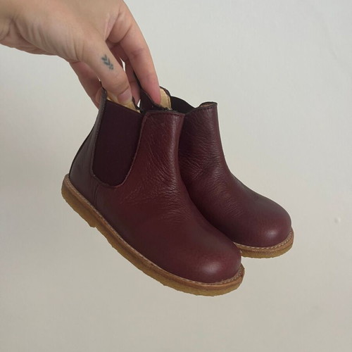 Angulus Burgundy Leather Chelsea Boots size EUR23 like new