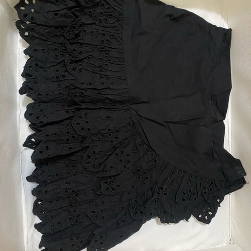 Zara Black Eyelet Lace Tiered Skort like new, size S
