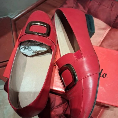 Andres Machado red flats used with metal buckle, size 44, 2cm heel