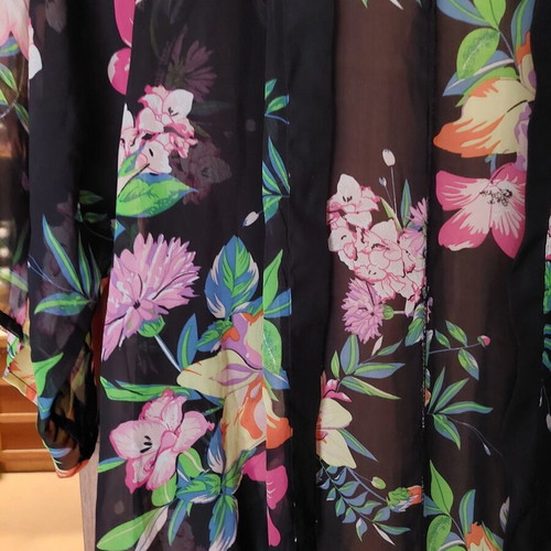 Kimono used, medium size, colorful with fringes