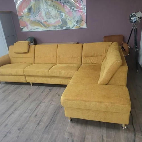 Dakar corner sofa new, cinnamon fabric with electric relax mechanism