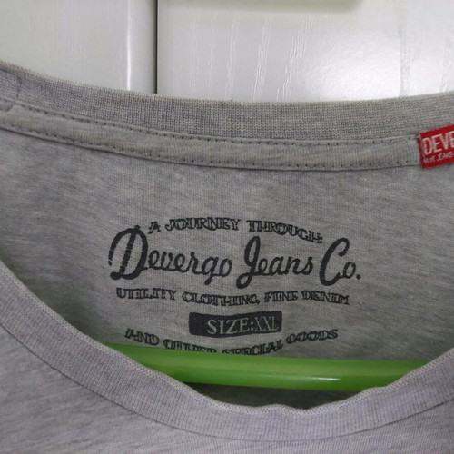 Devergo Jeans Co. men's grey t-shirt XXL like new, vintage style