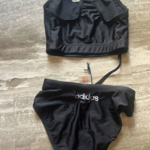 Adidas women's black sports swimsuit set, size XS