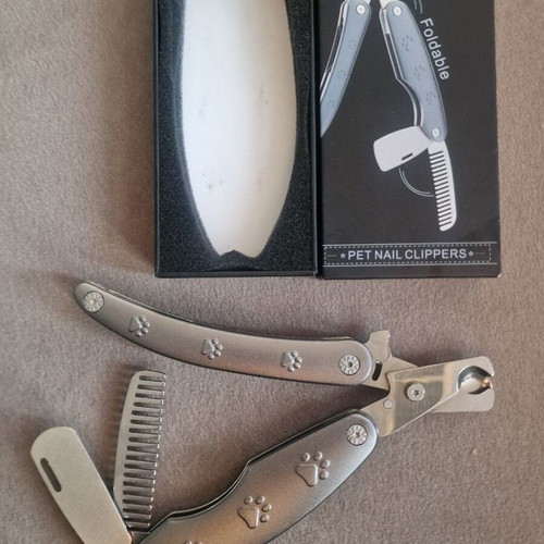 Foldable pet nail clipper new, multifunctional, stainless steel
