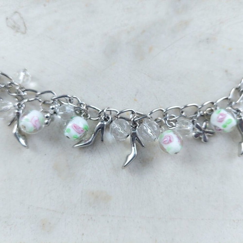 Bracelet with silver details and beads new