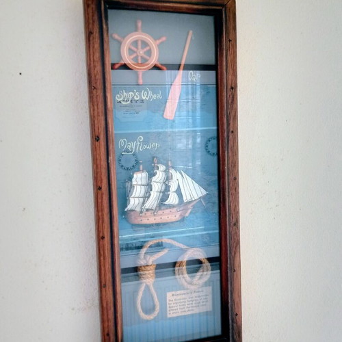 Nautical 3D frame used with wooden frame and glass