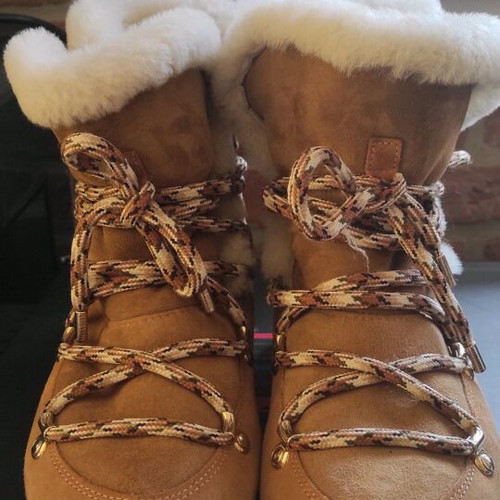 Moon Boot boots used, suede with shearling lining, size 39