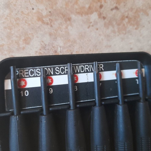 Precision screwdriver set with Torx bits 1+1