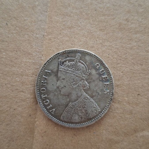 British India 1 Rupee 1862 Victoria Silver coin used with nice toning