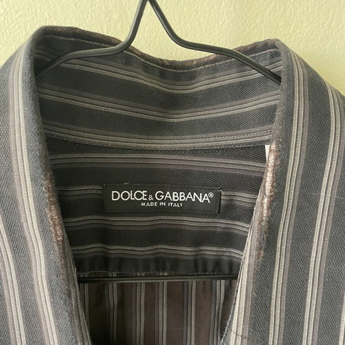 Dolce & Gabbana striped shirt used, size L, black and blue