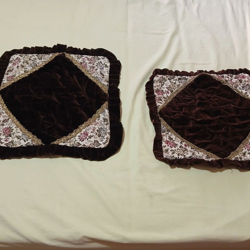 Two decorative pillowcases, brown, German origin