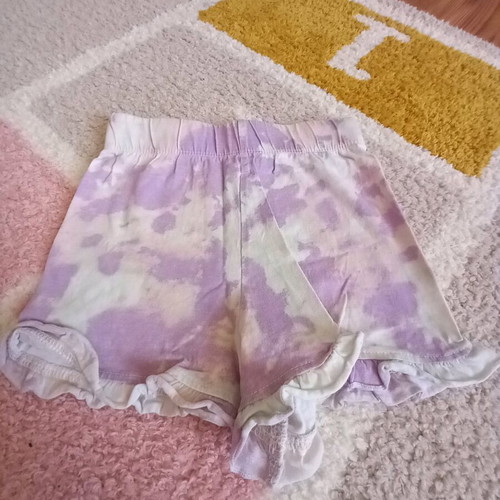 Children's summer pajama set used with sleeveless top and colorful purple shorts