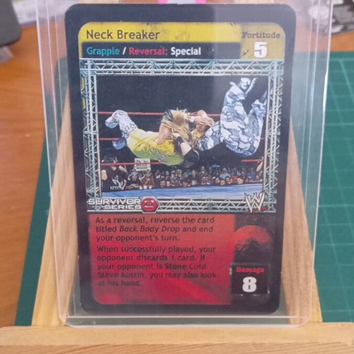 Neck Breaker card from WWE Raw Deal game, Survivor Series series like new