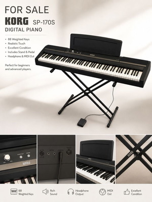 Korg SP-170S Digital Piano like new, black