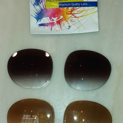 Myopia and Sunglasses Lenses pack of 2, like new, black and brown