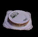  Σετ πάστας 7 τεμάχια Royal Stafford "Camellia", πορσελάνη Αγγλίας bone china 1950.
