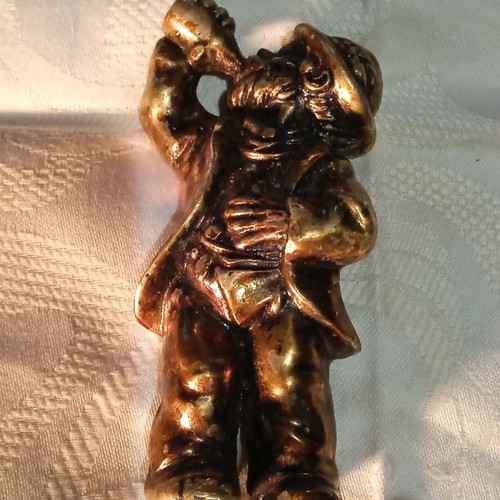 Collectible figurine used, pewter, drunkard with bottle