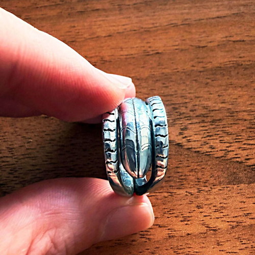 Aries Ring Size 61 EU Handmade Tin Silver Color New