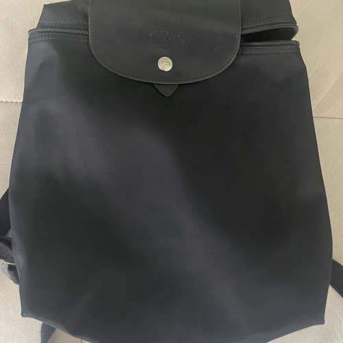 Longchamp Le Pliage backpack used, black, zipper needs replacement