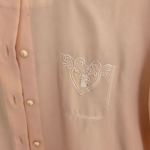 Vintage shirt with buttons and embroidery, like new, beige