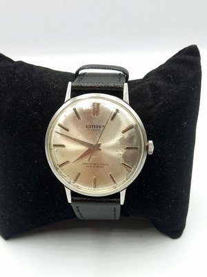 Citizen Vintage Ρολόι Καρπού Μεταχειρισμένο, Κουρδιστό, Ασημί και Μαύρο
