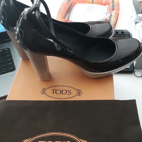 Tod's pumps new brown patent leather high heels size 40.5