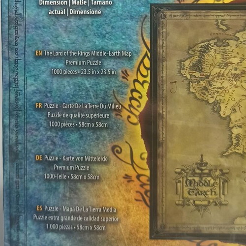 Noble Collection Lord of the Rings Middle Earth Map Puzzle new, 1000 pcs