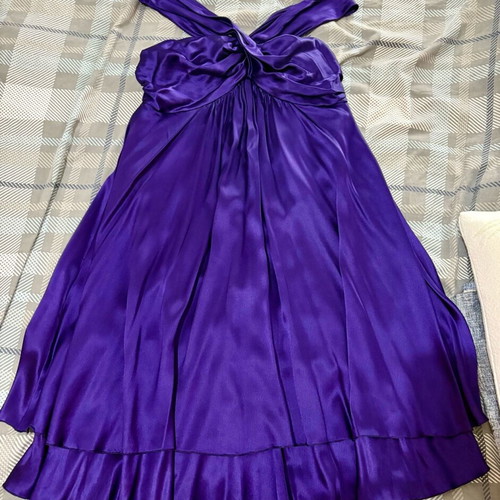 Silk dress purple M/L new 100% silk Italian
