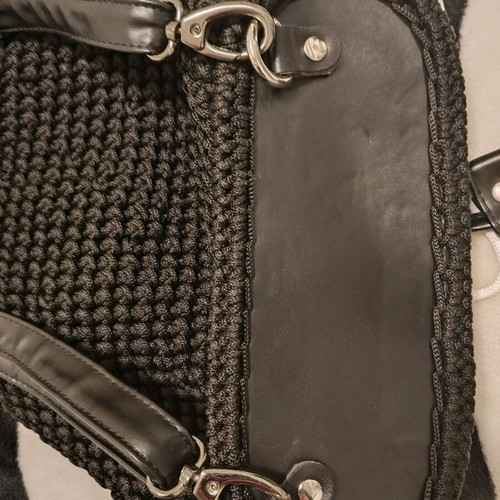 Knitted bag used black backpack
