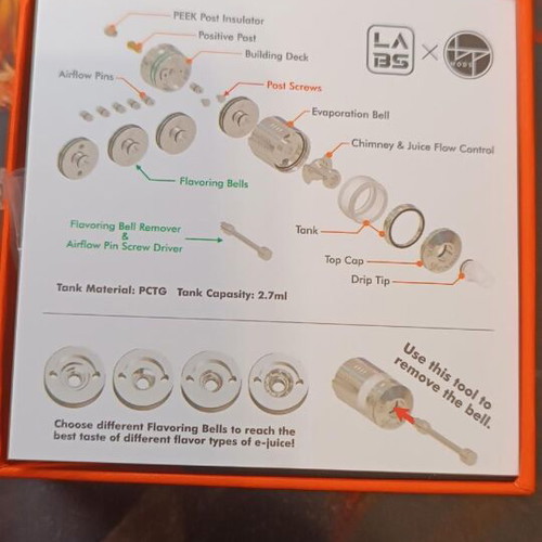 BP Mods Labs MTL RTA SS Silver like new with box and accessories