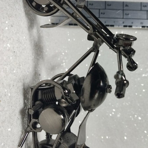 Handmade metal chopper motorcycle miniature