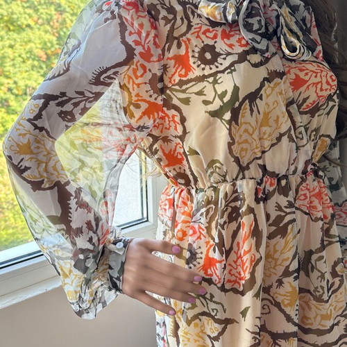 Chiffon dress new, size S, colorful