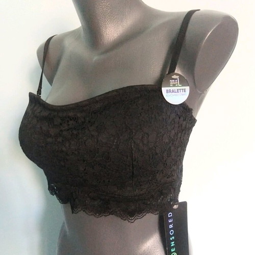 Censored bra new with padding and side boning black