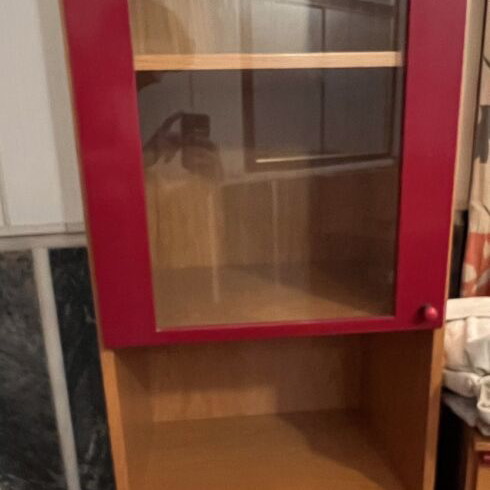 Custom Made Display Cabinets and Bookcases Set of 2, Oak Veneer Wood