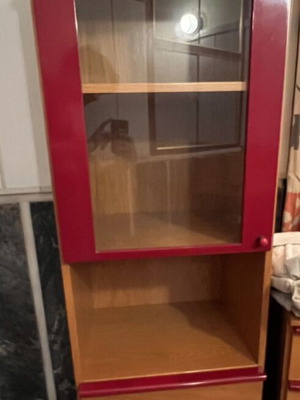 Custom Made Display Cabinets and Bookcases Set of 2, Oak Veneer Wood