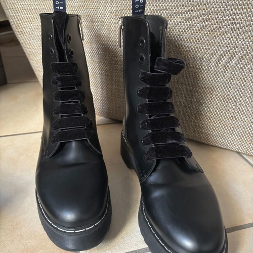 Designer Black Combat Boots Claudie Pierlot Size 40 Like New