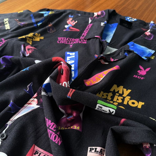 HUF x Playboy Collage short-sleeved shirt black Large like new