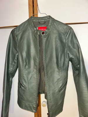 Guess leather jacket XS like new, green