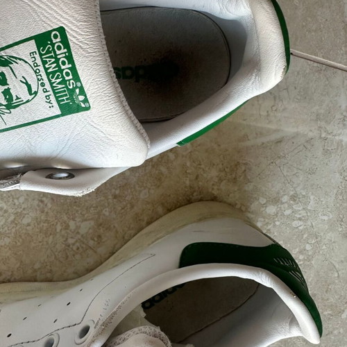 Adidas Stan Smith women's sneakers used, white and green, EU 37 1/3