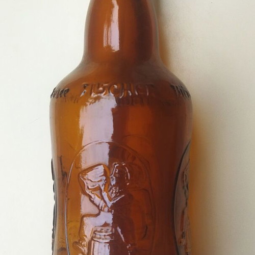 Vintage collectible beer bottles used, 4 pieces with porcelain caps