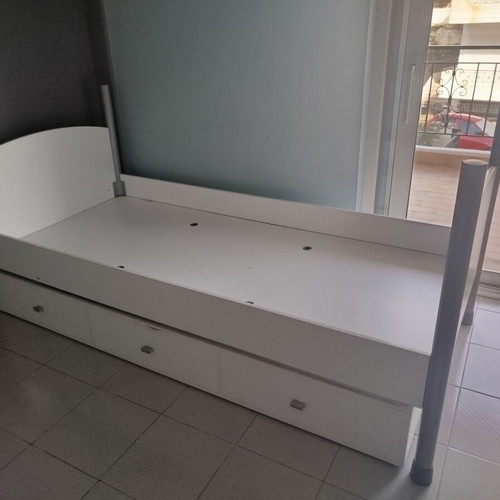 Cilek Matadis Bunk Bed like new, width 90 cm, white gray with storage drawer or third bed