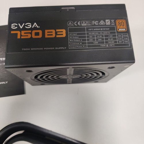 EVGA 750 B3 power supply 750W 80+ Bronze full modular like new