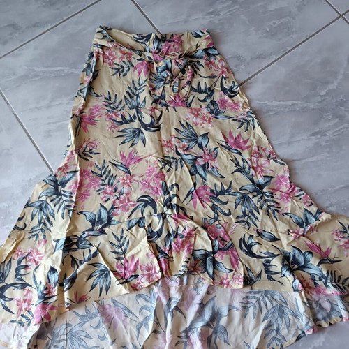 Floral asymmetrical skirt H&M like new, XXSmall, multicolor yellow