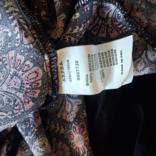 Attrattivo Maxi Dress like new, viscose, black with pink and blue pattern