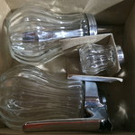 Glass serving set new, 4 pieces