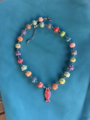 Summer colorful necklace with large beads like new